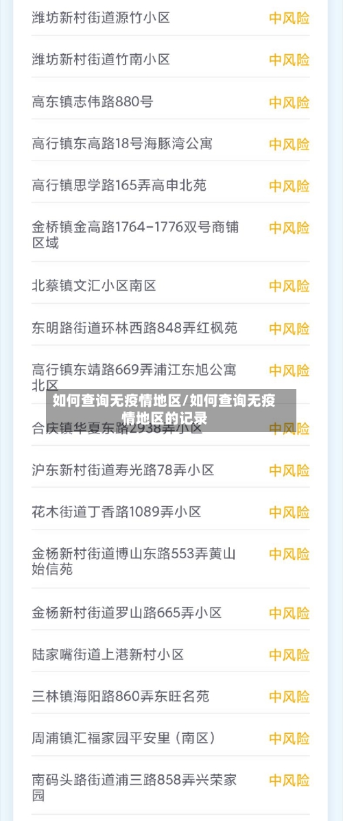 如何查询无疫情地区/如何查询无疫情地区的记录-第1张图片